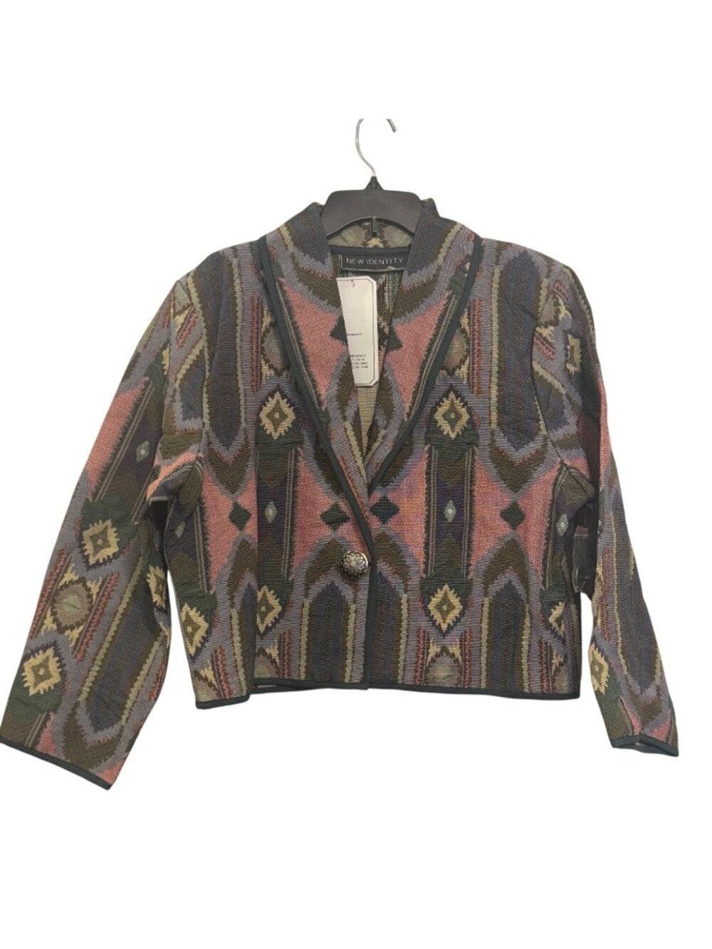 90s's New Identity XL Woven Cotton Tapestry Jacket Boho southwest
